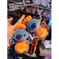 香港迪士尼樂園限定 史迪奇 萬聖節南瓜造型夜光玩偶吊飾 (BP0028)